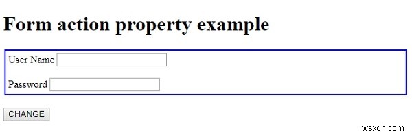 HTML DOM फॉर्म एक्शन प्रॉपर्टी 