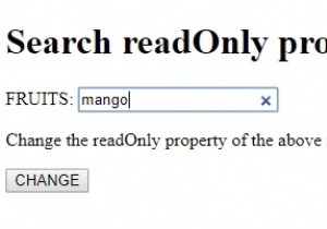 HTML DOM इनपुट सर्च केवल पढ़ने योग्य संपत्ति 