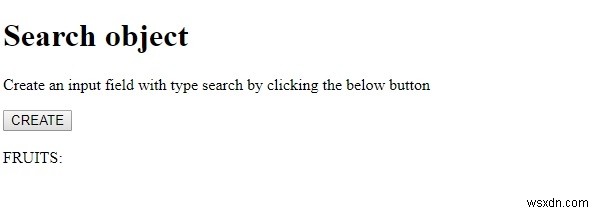 HTML DOM इनपुट सर्च ऑब्जेक्ट 