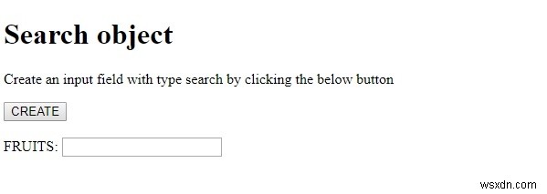 HTML DOM इनपुट सर्च ऑब्जेक्ट 