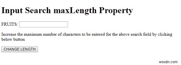 HTML DOM इनपुट सर्च मैक्सलेंथ प्रॉपर्टी 