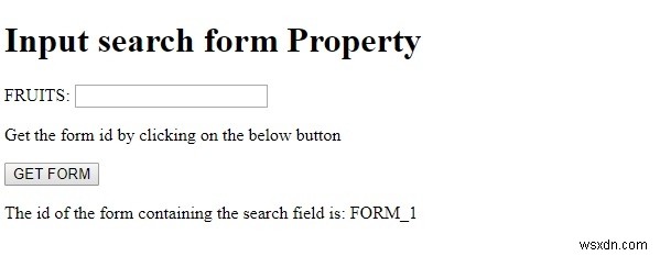 HTML DOM इनपुट सर्च फॉर्म प्रॉपर्टी 