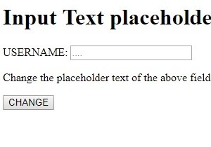 HTML DOM इनपुट टेक्स्ट प्लेसहोल्डर प्रॉपर्टी 