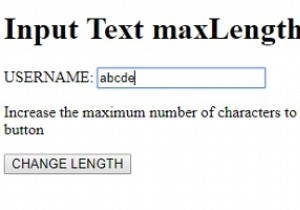 एचटीएमएल डोम इनपुट टेक्स्ट अधिकतम लम्बाई संपत्ति 
