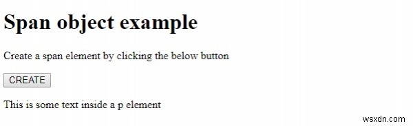 HTML DOM स्पैन ऑब्जेक्ट 
