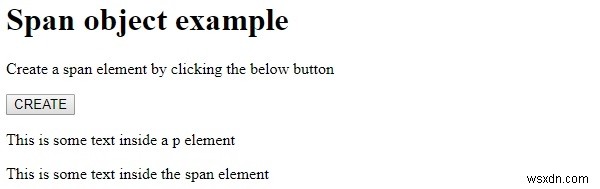 HTML DOM स्पैन ऑब्जेक्ट 