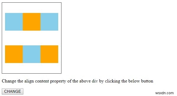 HTML DOM स्टाइल alignContent प्रॉपर्टी 