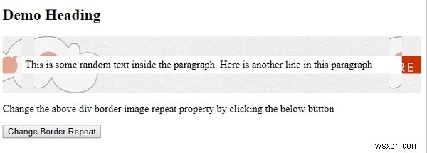 HTML DOM स्टाइल बॉर्डर इमेज रिपीट प्रॉपर्टी 