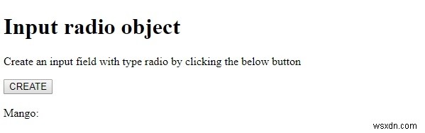 HTML DOM इनपुट रेडियो ऑब्जेक्ट 