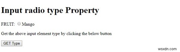 एचटीएमएल डोम इनपुट रेडियो प्रकार संपत्ति 