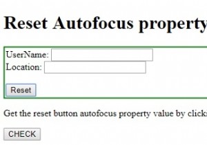 HTML DOM इनपुट ऑटोफोकस संपत्ति रीसेट करें 