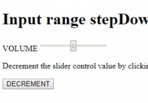HTML DOM इनपुट रेंज स्टेपडाउन () विधि 