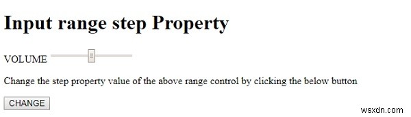 HTML DOM इनपुट रेंज स्टेप प्रॉपर्टी 