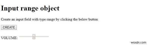 HTML DOM इनपुट रेंज ऑब्जेक्ट 