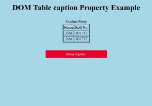 एचटीएमएल डोम टेबल कैप्शन संपत्ति 