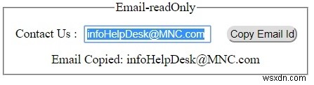 HTML इनपुट केवल पढ़ने के लिए विशेषता 
