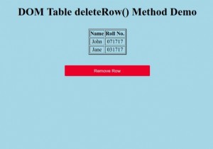 HTML DOM टेबल डिलीटरो () मेथड 