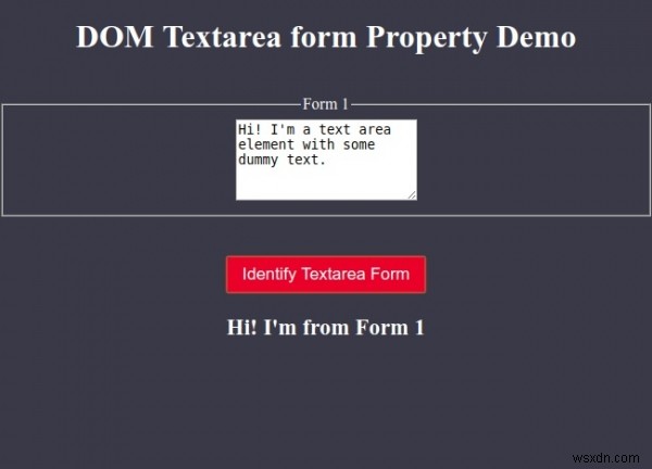 HTML DOM टेक्सटेरिया फॉर्म प्रॉपर्टी 