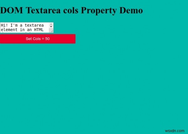 HTML DOM Textarea cols संपत्ति 