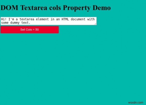 HTML DOM Textarea cols संपत्ति 