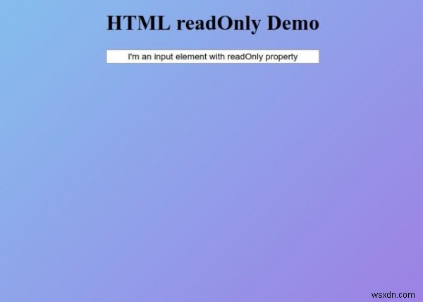 HTML केवल पढ़ने के लिए विशेषता 
