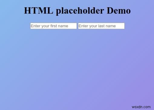 HTML प्लेसहोल्डर विशेषता 