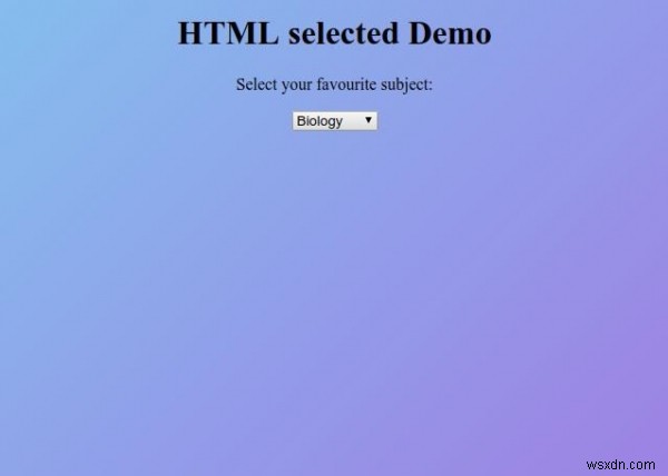 HTML चयनित विशेषता 