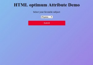 HTML विकल्प मान विशेषता 
