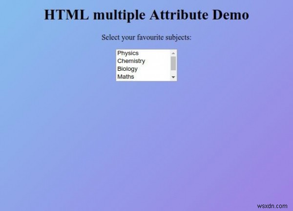 HTML एकाधिक विशेषता 