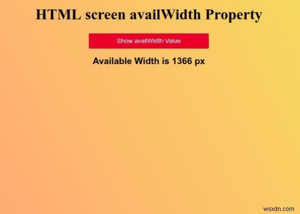 HTML स्क्रीन उपलब्ध हैविड्थ संपत्ति 