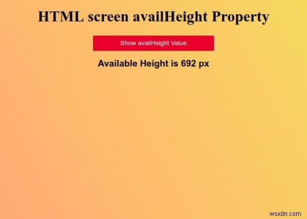 HTML स्क्रीन उपलब्ध हैऊंचाई संपत्ति 