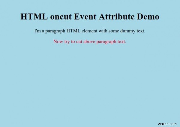 HTML ऑनकट इवेंट विशेषता 