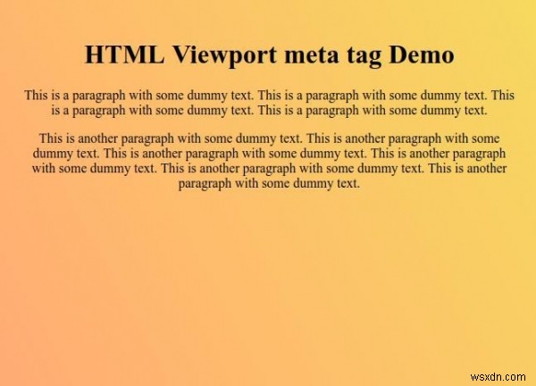 उत्तरदायी वेब डिज़ाइन के लिए HTML व्यूपोर्ट मेटा टैग 