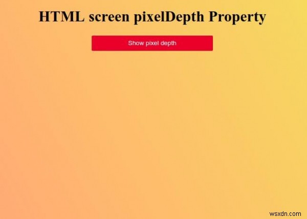 HTML स्क्रीन पिक्सेलडेप्थ प्रॉपर्टी 