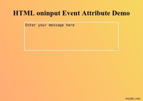 HTML oninput Event Attribute 