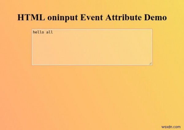 HTML oninput Event Attribute 