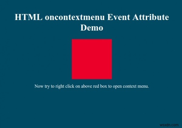 HTML oncontextmenu ईवेंट विशेषता 