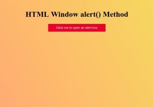 HTML विंडो अलर्ट ( ) विधि 