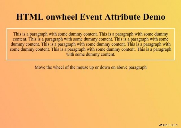 HTML ऑनव्हील इवेंट विशेषता 