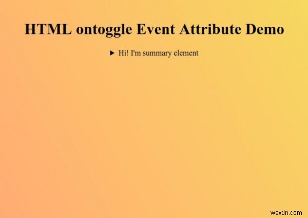 HTML ऑनटॉगल इवेंट विशेषता 