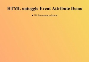 HTML ऑनटॉगल इवेंट विशेषता 