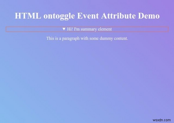 HTML ऑनटॉगल इवेंट विशेषता 