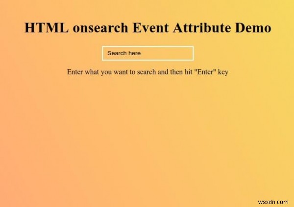 HTML ऑनसर्च इवेंट विशेषता 