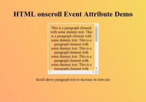 HTML ऑनस्क्रॉल ईवेंट विशेषता 