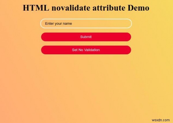 HTML नोवेलिडेट विशेषता 