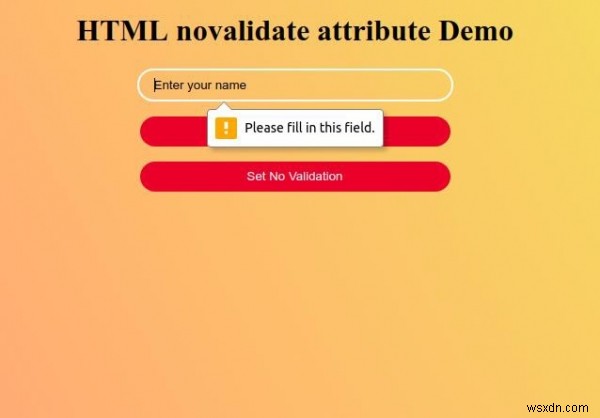 HTML नोवेलिडेट विशेषता 