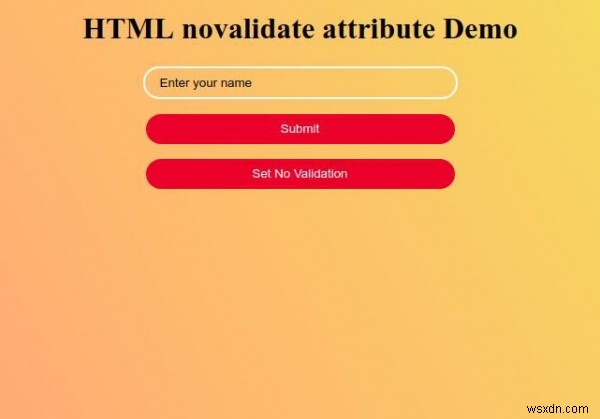 HTML नोवेलिडेट विशेषता 