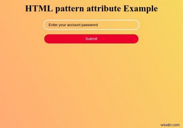 HTML पैटर्न विशेषता 