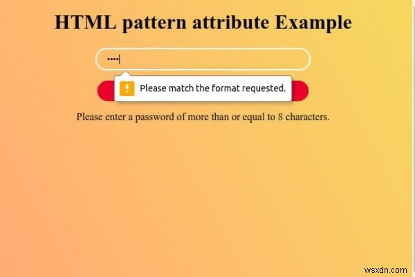HTML पैटर्न विशेषता 