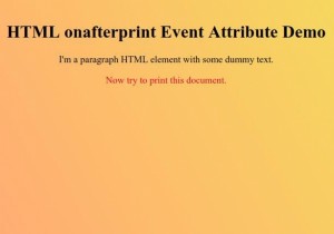HTML onafterprint घटना विशेषता 